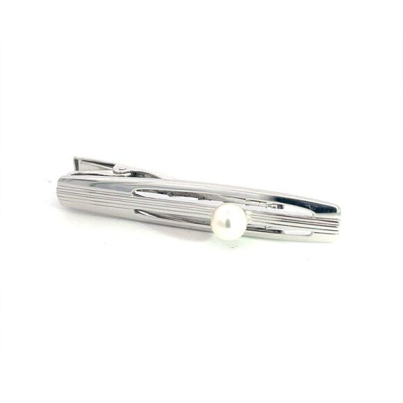 Mikimoto Estate Tie Bar Sterling Silver 6.35 mm M386 - Picture 6 of 8